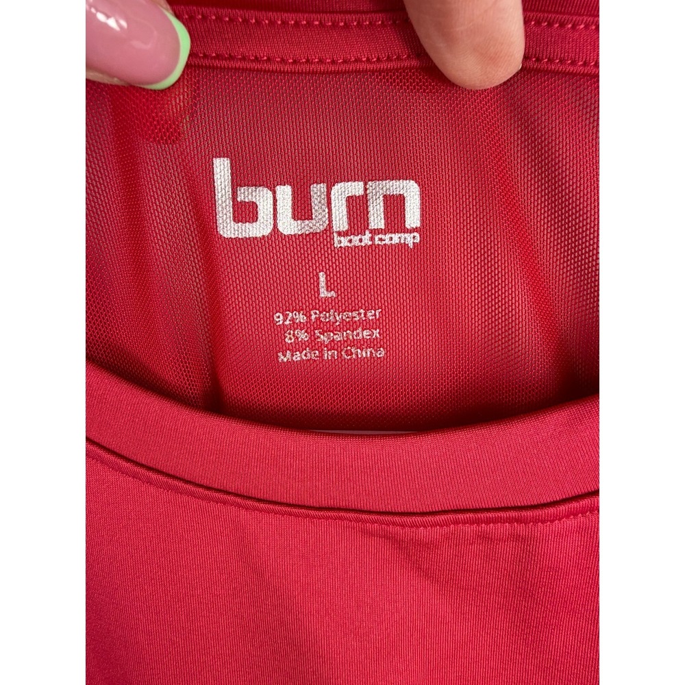 Burn Boot Camp Tank Top Womens Large Mesh Muscle Winterberry Pink Activewear - Picture 3 of 7